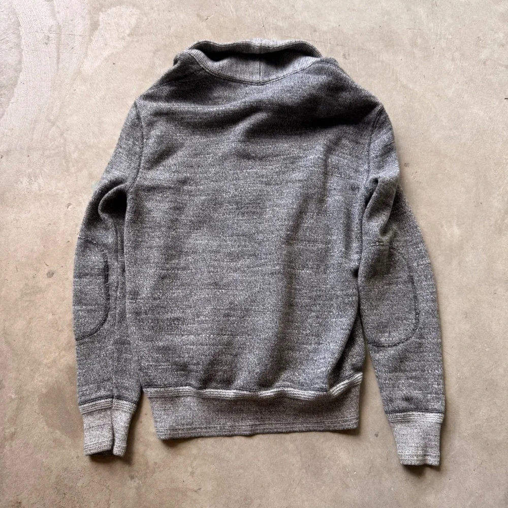 Polo Ralph Lauren Mens XS Grey Shawl Collar Cardigan Sweater Elbow Patches